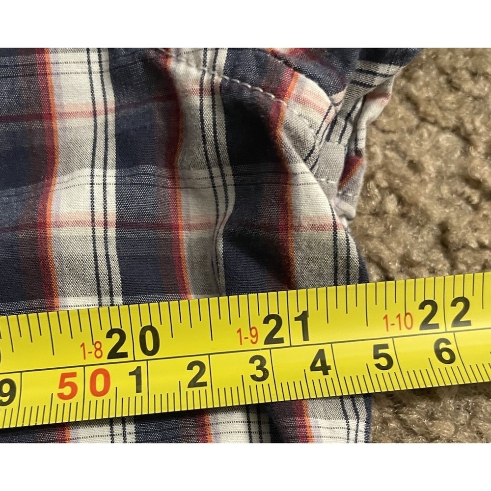 Banana Republic Long Sleeve Button Down Shirt Blue White Red Plaid Large JBHS - Picture 6 of 8